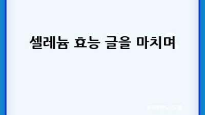 셀레늄 효능: 건강한 삶 위한 완벽 가이드